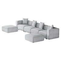 Artiss Modular Sofa Chaise Set 6-Seater Grey