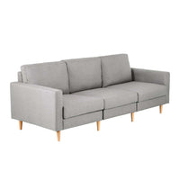 3 Seater Sofa 225cm Linen Fabric Grey