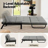 Artiss Sofa Bed 2 Seater Folding Convertible Couch Recliner Lounge Chair