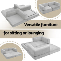 Artiss Convertible Folding Sofa Bed Grey