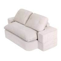 Artiss Convertible Folding Sofa Bed 30D High-Density Foam Boneless Couch with Corduroy Sleeper Couch Lounger for Living Room Beign