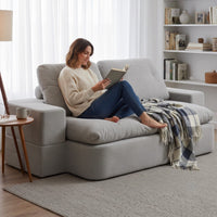 Artiss Convertible Folding Sofa Bed 30D High-Density Foam Boneless Couch with Corduroy Sleeper Couch Lounger for Living Room Grey