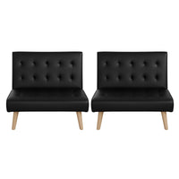 Artiss Sofa Bed Couch 2 Seater Lounge Fabric Black