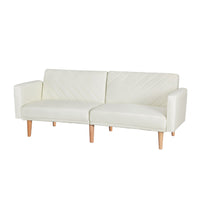 Sofa Bed 195CM Beige Faux Linen