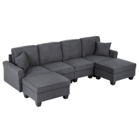 Artiss Modular Sectional U Shaped Storage Sofa Couches for Living Room Grey