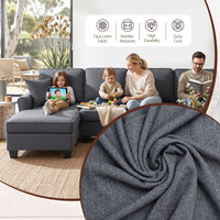 Artiss Modular Sectional U Shaped Storage Sofa Couches for Living Room Grey