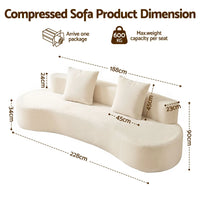 Artiss 228cm Modular Sofa Bed Sectional Boneless Couches for Living Room No Assembly Required