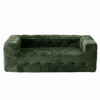 Artiss Comfort Boneless Sofa for Living Room Green Luxury Chenille