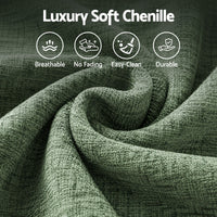 Artiss Comfort Boneless Sofa for Living Room Green Luxury Chenille