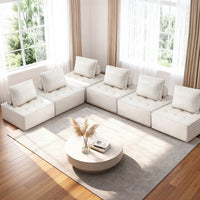 Artiss Floor Sofa Lounge Chair 6 Seater with Pillow