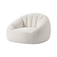 Artiss Single Small Boneless Couch Comfy Bean Bag for Living Room Faux Fur White