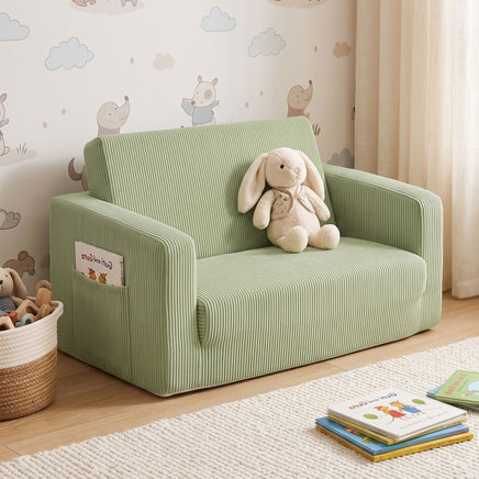 Artiss 2-in-1 Sofa Foam Couch with Side Pocket Light Green