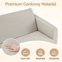 Artiss 2-in-1 Sofa Foam Couch with Side Pocket Light Grey