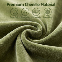 Artiss Floor Sofa Armless Chenille No Assembly Removable Cover Green