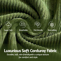 Artiss 300cm Modular Sofa Bed Comfort L-Shaped Sectional Boneless Couch Green