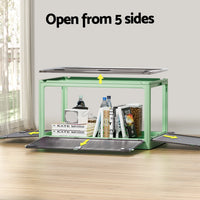 Storage Box Container Foldable Stackable 5 Sides Open Transparent 140L