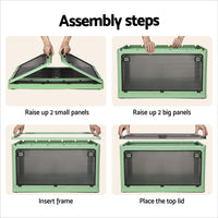 Storage Box Container Foldable Stackable 5 Sides Open Transparent 82L
