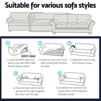 Artiss Sofa Cover Couch Covers 3 Seater High Stretch Grey