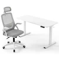 Artiss Standing Desk Office Chair Sit Stand Ergonomic Combo 140cm White