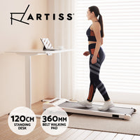 Artiss 120cm Automatic Standing Desk with 360mm Electric Walking Pad Treadmill