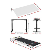 Artiss 140cm Automatic Standing Desk with 360mm Electric Walking Pad Treadmill