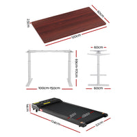 Artiss 400mm Treadmill Electric Walking Pad with 120cm Automatic Standing Desk