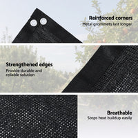 Instahut Shade Cloth Sun Shade Fabric Patio UV Resistant Black 10x2m