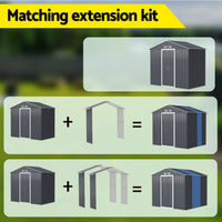 Giantz Garden Shed Extension Kit Outdoor Storage Tool Sheds Workshop House Shelter