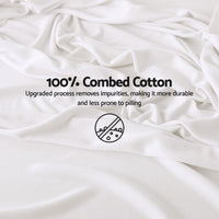 Giselle Single 500TC Cotton 4Pcs Sheet Set with 40cm Extra Deep Pocket for Thick Mattresses Sateen Weave for Sweaty Nights White