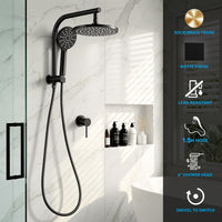 Cefito 9'' Rain Shower Head Set Handheld Round High Pressure Mixer Tap Chrome