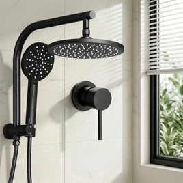 Cefito 9'' Rain Shower Head Set Handheld Round High Pressure Mixer Tap Chrome