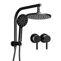 Cefito 9'' Rain Shower Head Set Handheld Round High Pressure Twins Tap Chrome