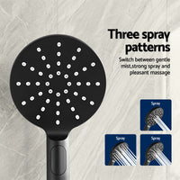 Cefito 9'' Rain Shower Head Set Handheld Round High Pressure Twins Tap Chrome