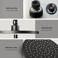 Cefito 9'' Rain Shower Head Set Handheld Round High Pressure Twins Tap Chrome