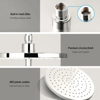 Cefito 9'' Rain Shower Head Set Handheld Round High Pressure Mixer Tap Chrome MIXER