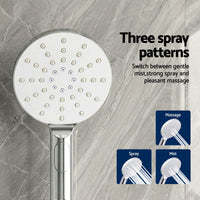 Cefito 9'' Rain Shower Head Set Handheld Round High Pressure Twins Tap Chrome