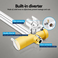 Cefito 9'' Rain Shower Head Set Handheld Round High Pressure Twins Tap Chrome