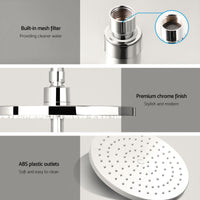 Cefito 9'' Rain Shower Head Set Handheld Round High Pressure Twins Tap Chrome