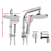 Cefito 9'' Rain Shower Head Set Handheld Round High Pressure Twins Tap A Chrome