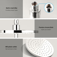 Cefito 9'' Rain Shower Head Set Handheld Round High Pressure Twins Tap A Chrome