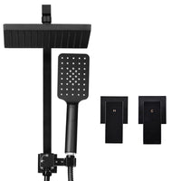 Cefito 8'' Rain Shower Head Set Handheld Square High Pressure Twins Tap Black