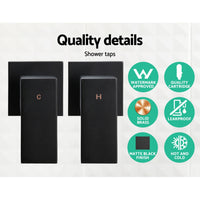 Cefito 8'' Rain Shower Head Set Handheld Square High Pressure Twins Tap Black