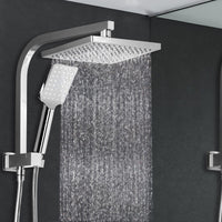 Cefito 8'' Rain Shower Head Set Handheld Square High Pressure Chrome