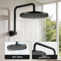 Cefito 9'' Rain Overhead Swivel Shower Head with Wall Bathroom Mixer