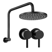 Cefito 9'' Rain Overhead Swivel Shower Head with Wall Twin Swivel Bathroom Tap
