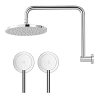 Cefito 9'' Rain Overhead Swivel Shower Head with Wall Twin Swivel Bathroom Tap Silver