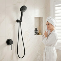 Cefito 4.5" Handheld Shower Head Round with Wall Bathroom Mixer