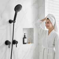 Cefito 4.5" Handheld Shower Head Round with Wall Twin Swivel Bathroom Tap