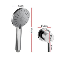 Cefito 4.5" Handheld Shower Head Round with Wall Twin Swivel Bathroom Tap Silver