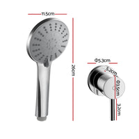 Cefito 4.5" Handheld Shower Head Round with Wall Twin Swivel Bathroom Tap Silver